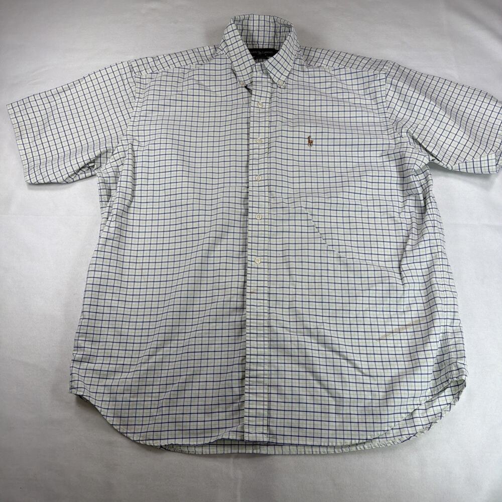 Ralph Lauren Men’s Blake Cotton Woven Short Sleeve Check Button-Up Shirt XL